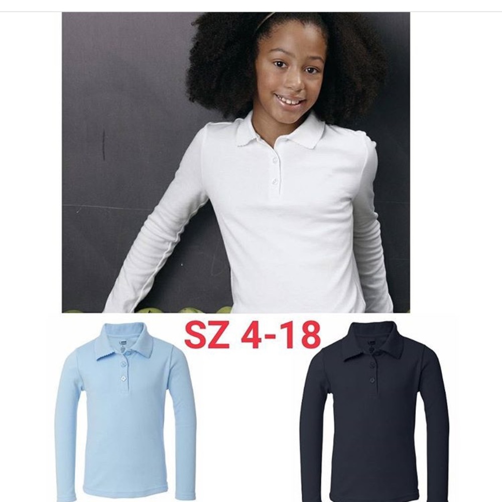 Girls polo long sleeve French Toast uniform top